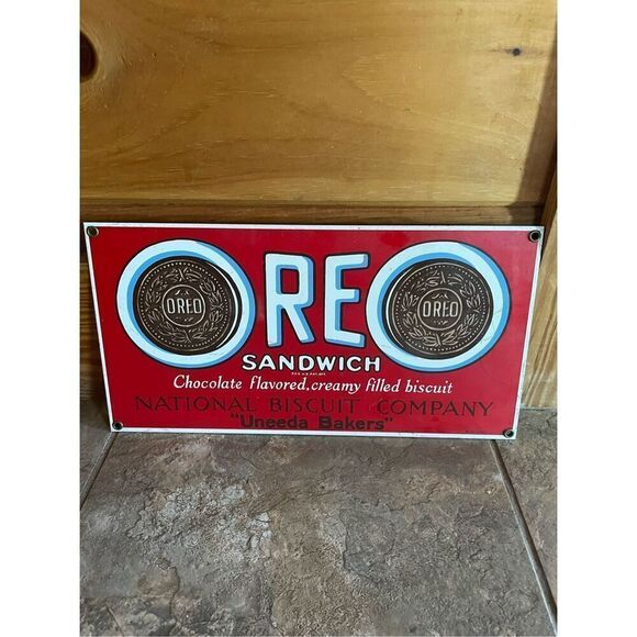 No Brand Other - Vintage Ande Rooney Porcelain on Steel Oreo Sign